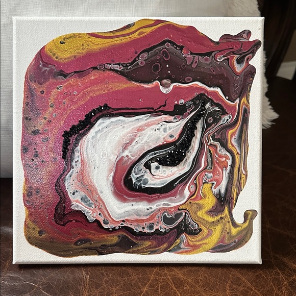 Hand made original multi color abstract acrylic on canvas wall decor painting - Picture 10 of 14